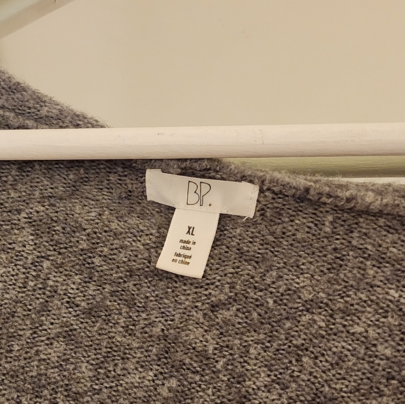 BP Grey Wool Long Cardigan with Hood - Picture 4 of 5